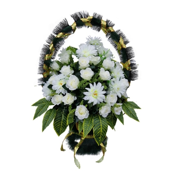 Корзина с искусственными цветами № 1