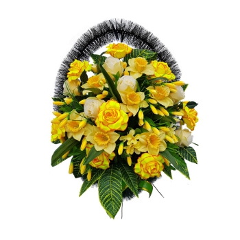 Корзина с искусственными цветами № 10