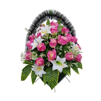 Корзина с искусственными цветами № 8