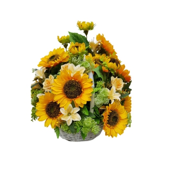 Корзина с искусственными цветами № 19