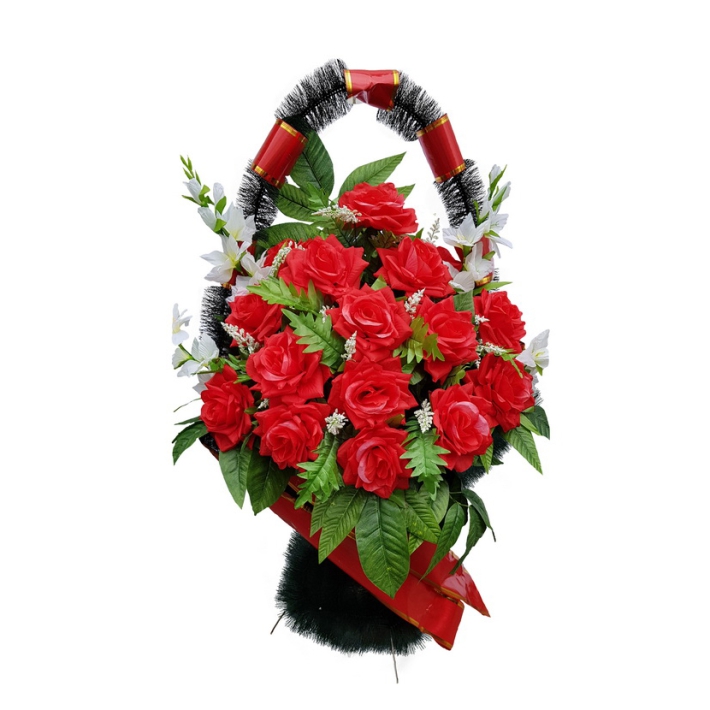 Корзина с искусственными цветами № 4